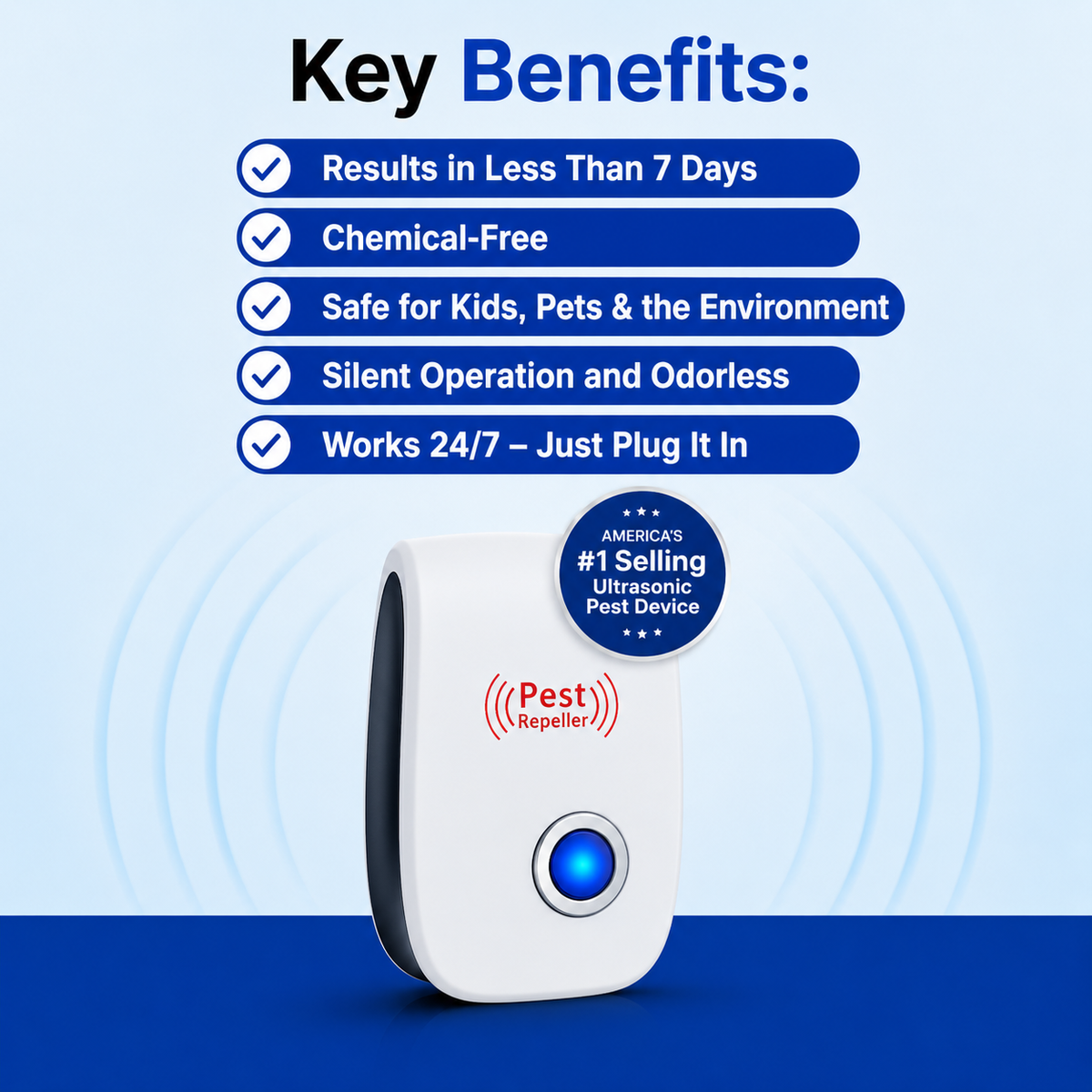 Pest Reject™ –All-in-One Ultrasonic Pest Repeller (Pack of 2)