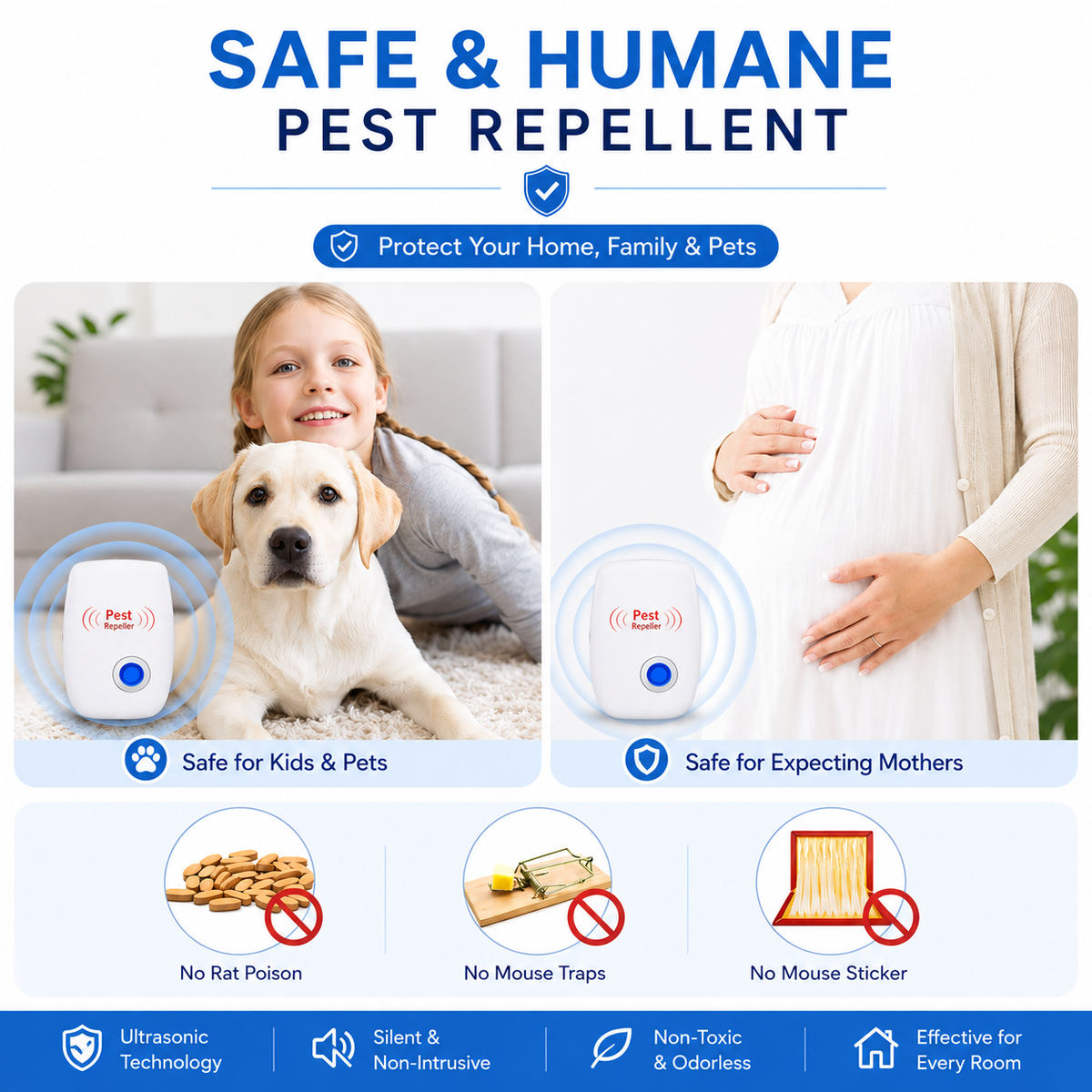 Pest Reject™ –All-in-One Ultrasonic Pest Repeller (Pack of 2)